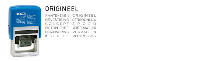 Standaard teksten stempels Standaard teksten stempels
