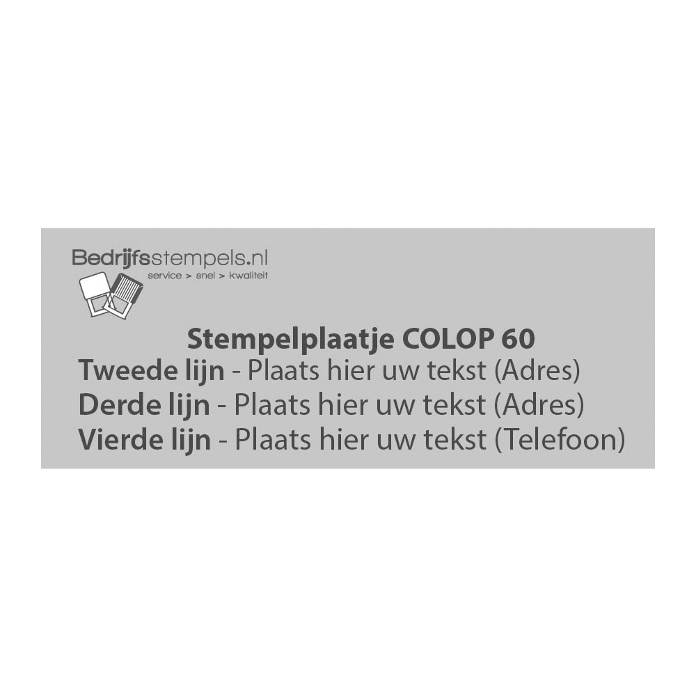 Colop Printer 60 tekstplaatje