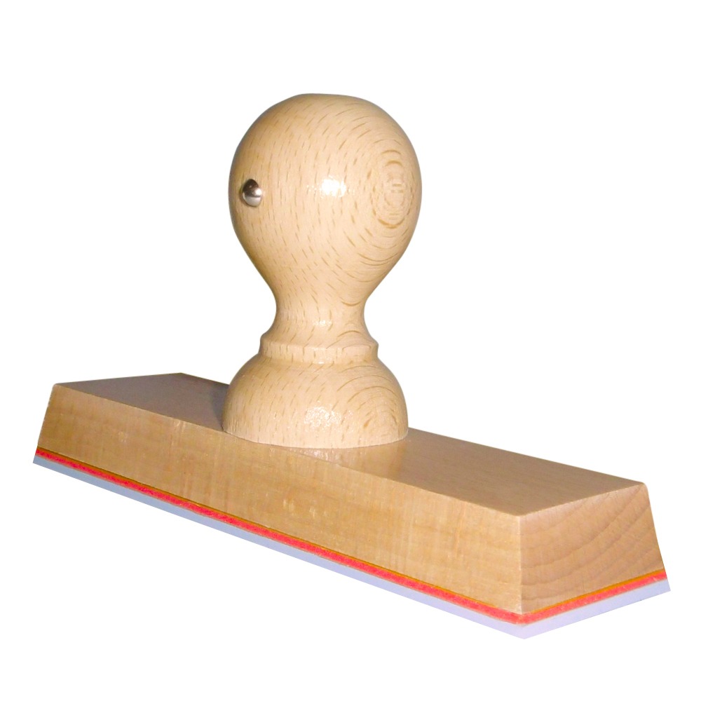 Grote houten handstempel 140 x 40 mm