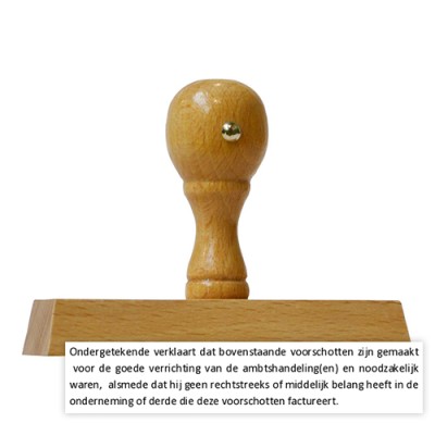 Houten handstempel 100 x 20 mm voor deurwaarders