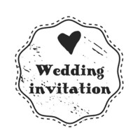 Houten handstempel afdruk Woodies Wedding Invitation