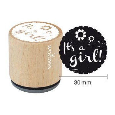 Geboorte stempels Houten handstempel "Woodies" | It's a Girl