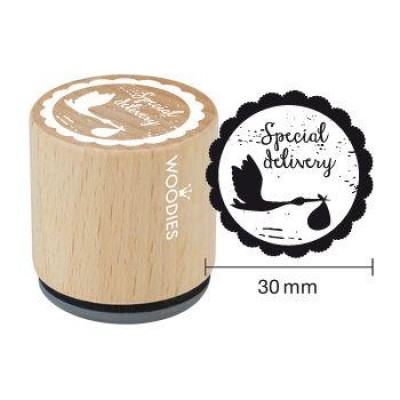 Geboorte stempel Houten handstempel "Woodies" | Special delivery