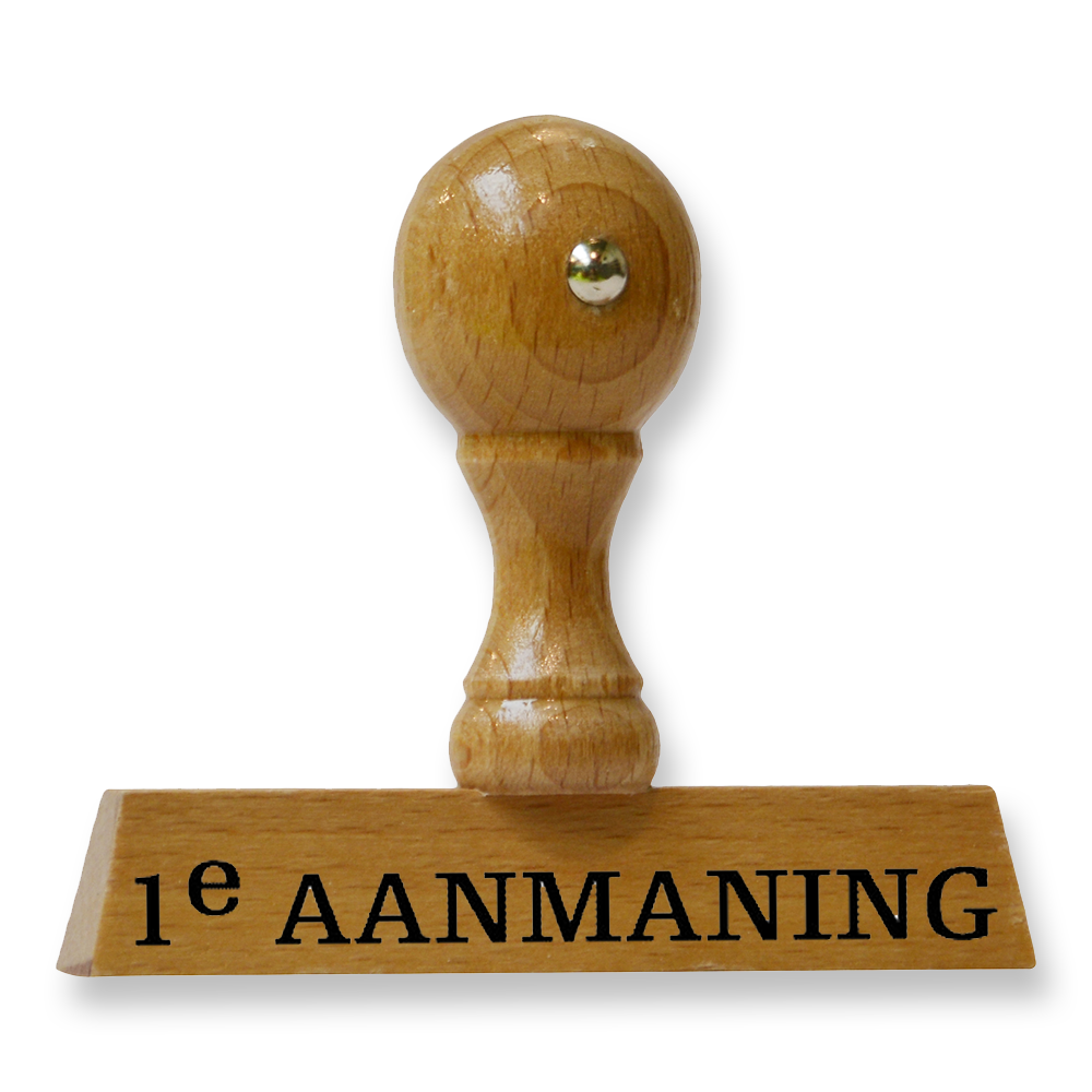 Handstempel 1e AANMANING