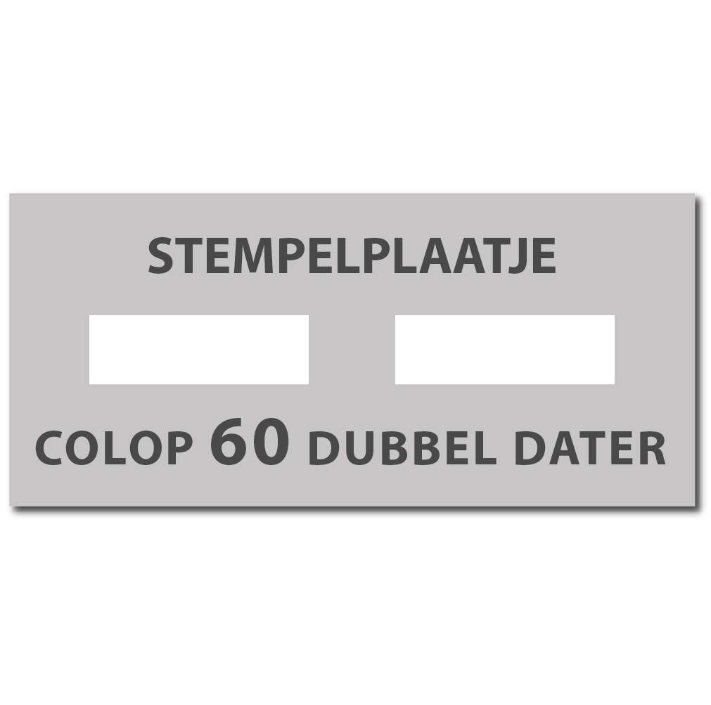 Tekstplaatje Colop Printer 60 dubbele datum