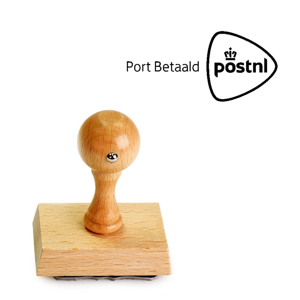 Port Betaald stempel. PostNL houten handstempel